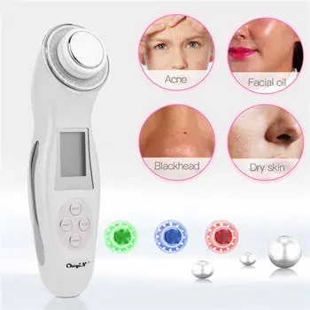 

3MHZ Ultrasonic Ion Facial Massager Cleaner LED Photon Skin Rejuvenation Wrinkle Blackhead Remover Face Whitening Lifting Beauty