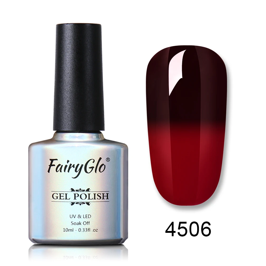4506 FairyGlo 10 мл термальный винно-Красный Цветной Гель-лак для ногтей замочить от изменения температуры УФ-Хамелеон Изменение цвета гель лак - Цвет: 4506