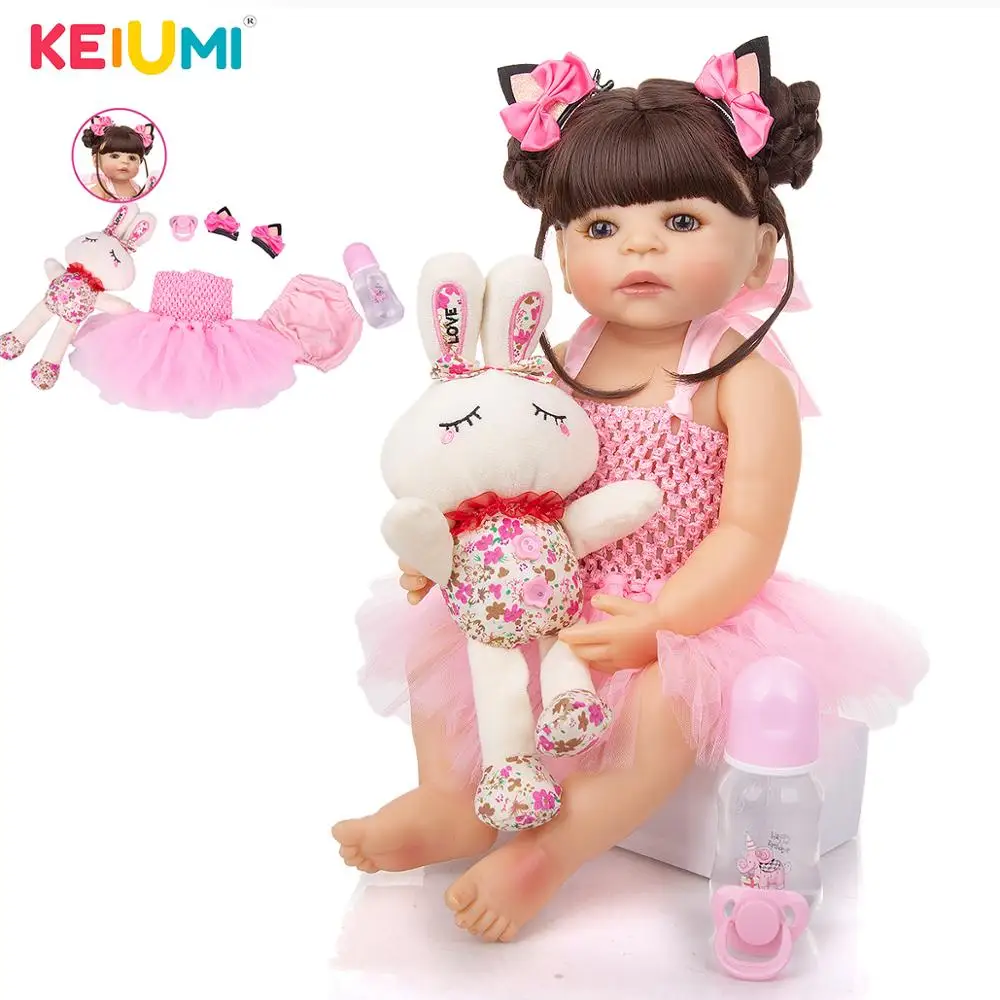 KEIUMI 22 дюймов всего тела силиконовые перерожденные куклы Младенцы реалистичные 57