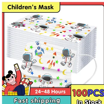 

100PCS Children's mask Disposable Face Mask 3Ply Ear Loop Fast Shipping Health Care Facemask Masker 3Ply One Time Cotton Mask