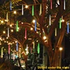 Luces solares LED de lluvia de meteoritos tira de luces festivas impermeable Luz de jardín 8 tubos 144 Leds decoración de Navidad boda ► Foto 3/6