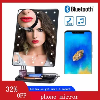 

20 LED Lights Makeup Mirror 10X Magnifying Cosmetic Mirror With Touch Screen Bluetooth Music Speaker Function Beauty Makeup Tool
