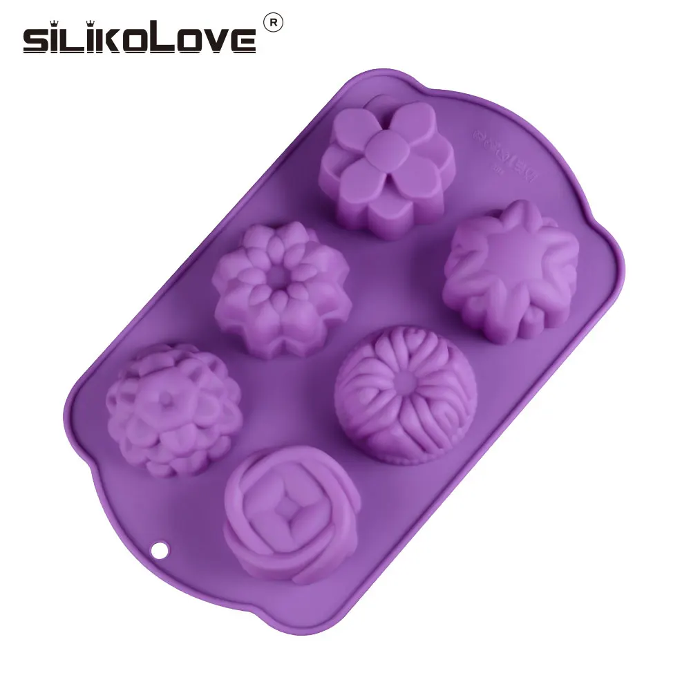 SILIKOLOVE 6 полости силиконовые формы в виде цветка DIY ручной работы ремесло 3D мыло формы для мыла делая формы