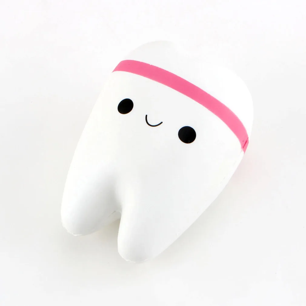 OCDAY 11.6cm Upscale Jumbo Squishy Kawaii Fun Adorable Teeth Soft Slow Rising Jumbo Squeeze Cell Phone Strap Pendant Toy Novelty