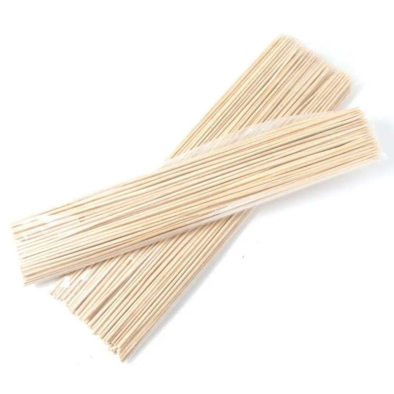 100-200pcs 50cm*5mm Disposable Bamboo BBQ Skewers Natural Wooden Skewer  Wood Stick BBQ Accessory Bar Party Restaurant Utensils - AliExpress