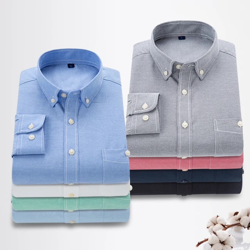 019 Мужская рубашка Весна Осень Повседневная с длинным рукавом мягкая удобная