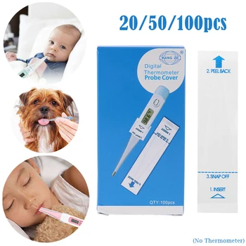 

100PCS Digital Thermometer Probe Covers Universal Disposable Protector for Accurate Sanitary Oral, Rectal and Underarm Dropship