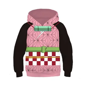 

Anime Demon Slayer: Kimetsu no Yaiba uniform cosplay Kamado Nezuko 3D hooded sweatshirt coat for kids personality casual jacket