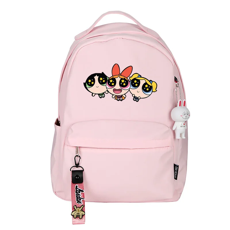 

The Powerpuff Girls School Bag Women Backpack Anime School Cier Bags for Middle Students Cartoon Bag Kids Canvas Backpack