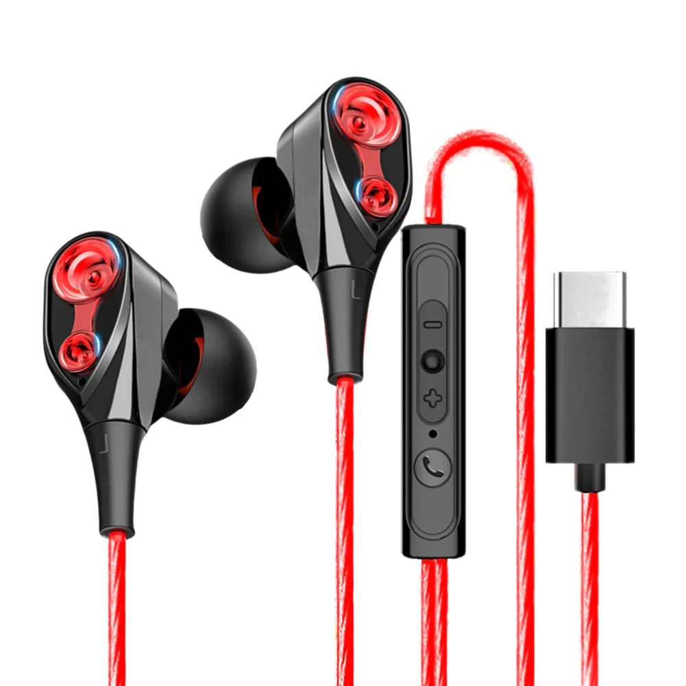 

Type-C In Ear Earphones Headset with Microphone Stereo Earbuds Type-C Earphones for Xiaomi Mi 9 8 SE 6X Huawei P20 P30 Honor 10