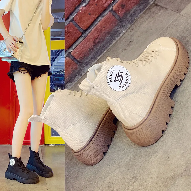 

Winter Shoes Women Bootee Woman 2019 Chunky Heel Women's Rubber Boots Booties Ladies Round Toe Lace Up Rain Ankle Med Riding