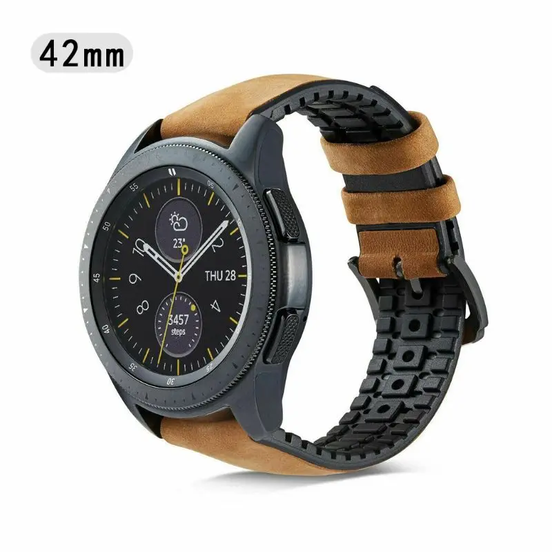 Silicone Leather Watch Strap Quick Release Wristband Bracelet Replacement for Samsung Galaxy Watch 46mm/42mm for Samsung S3 Smar