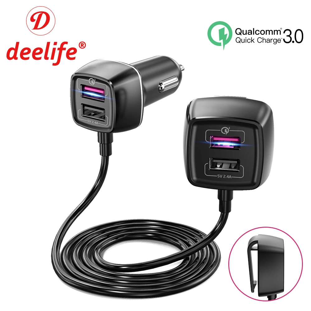 Deelife 4 USB порта автомобильное зарядное устройство в прикуриватель гнездо для