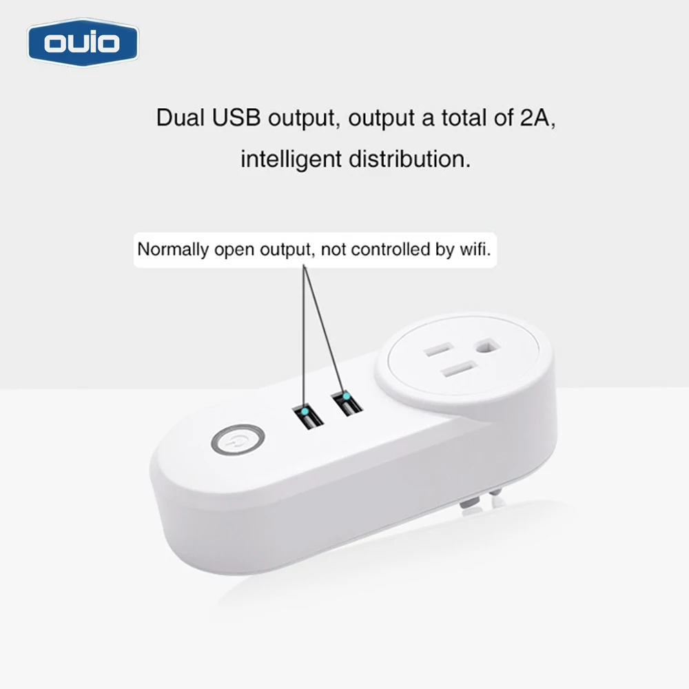 Двойной Usb разъем 16A Wi-Fi разъем может быть мобильным приложением Google Home дистанционного голосового управления Переключатель Поддержка устройства обмена Wi-Fi разъем