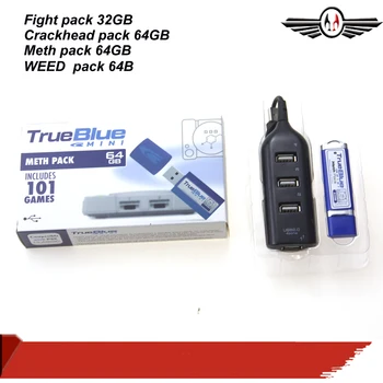 

True blue mini Fight Pack 32GB with 58 games/METH PACK 64gb with 101 games/CRACKHEAD PACK 64GB with 101game for ps1 console