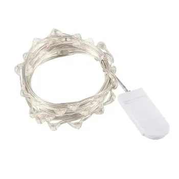 

2M Copper Wire String 2032 Battery Box Flower Cake Decoration Modeling Lamp Button Battery Box Copper Wire Led Light String