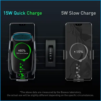 Baseus 15W Qi Wireless Car Charger For iPhone 11 Fast Car Wireless Charging Holder For Samsung S20 Xiaomi Mi 9 Induction Charger 3