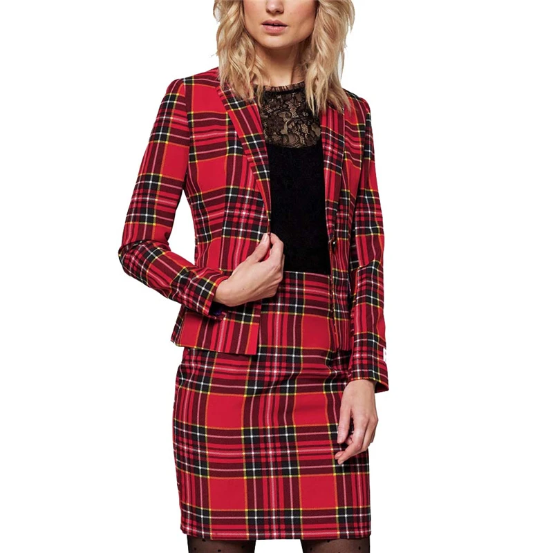 blazer xadrez feminino vermelho