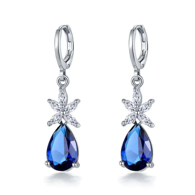 Circle Earring Drop water Earrings Fashion Shining cubic Zircon high quality gold filled hoop earrings for women Anti-alle