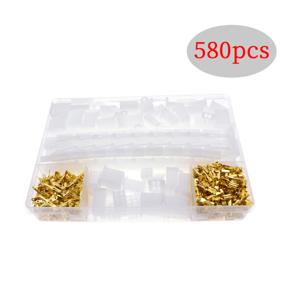 

580Pcs 2.8mm 2 3 4 6 9 Pin Female And Male Crimp Terminal Connector Brass/Silver Car Speaker Electric Wire Connectors Set