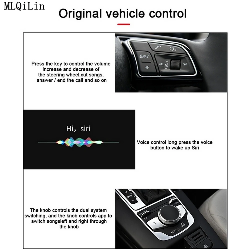 2020 Wireless Apple CarPlay for Audi A1 A3 A4 A5 A6 A7 A8 Q2 Q3 Q5 Q7 MMI Car Play Android Auto Mirror Reverse Camera