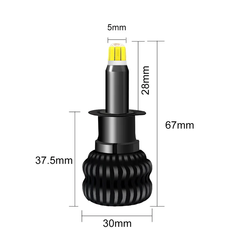 2pcs H1 H7 Led Headlight Bulb H8 H11 Car Lights HB3 9005 HB4 9006 9012 Auto Fog Lamp 6500K Motorcycle Headlight Bulb DC 12V #V9