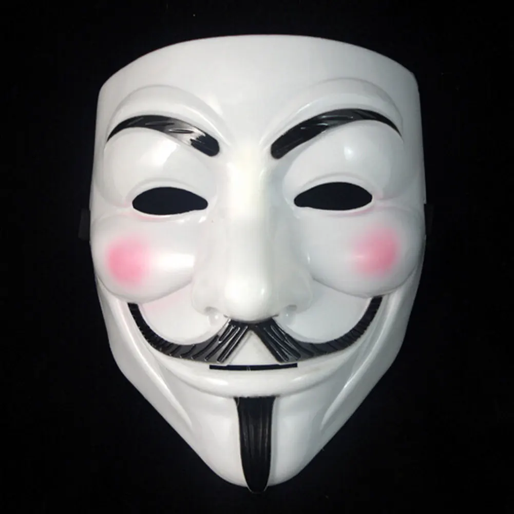 White Вендетта Хэллоуин косплей фантазии туалетный V маска Guy Fawkes макияж белый/желтый - Цвет: White