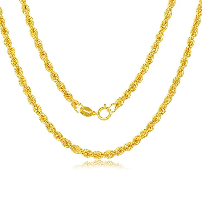 MADALENA SARARA AU750 чистое 18k желтое золото твист веревка толстая цепочка ожерелье 16