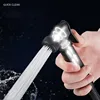 OUIO Black Bathroom Shower Faucet Set Wall Mount Rainfall Shower Head With Handheld Sprayer W/Shelf Bathtub Shower Mixer 5