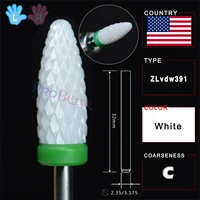 RolinStar White Ceramic Left Handed Person Flame Bit designated milling cutters removel gel polish varnish Nail Drill Bit 2