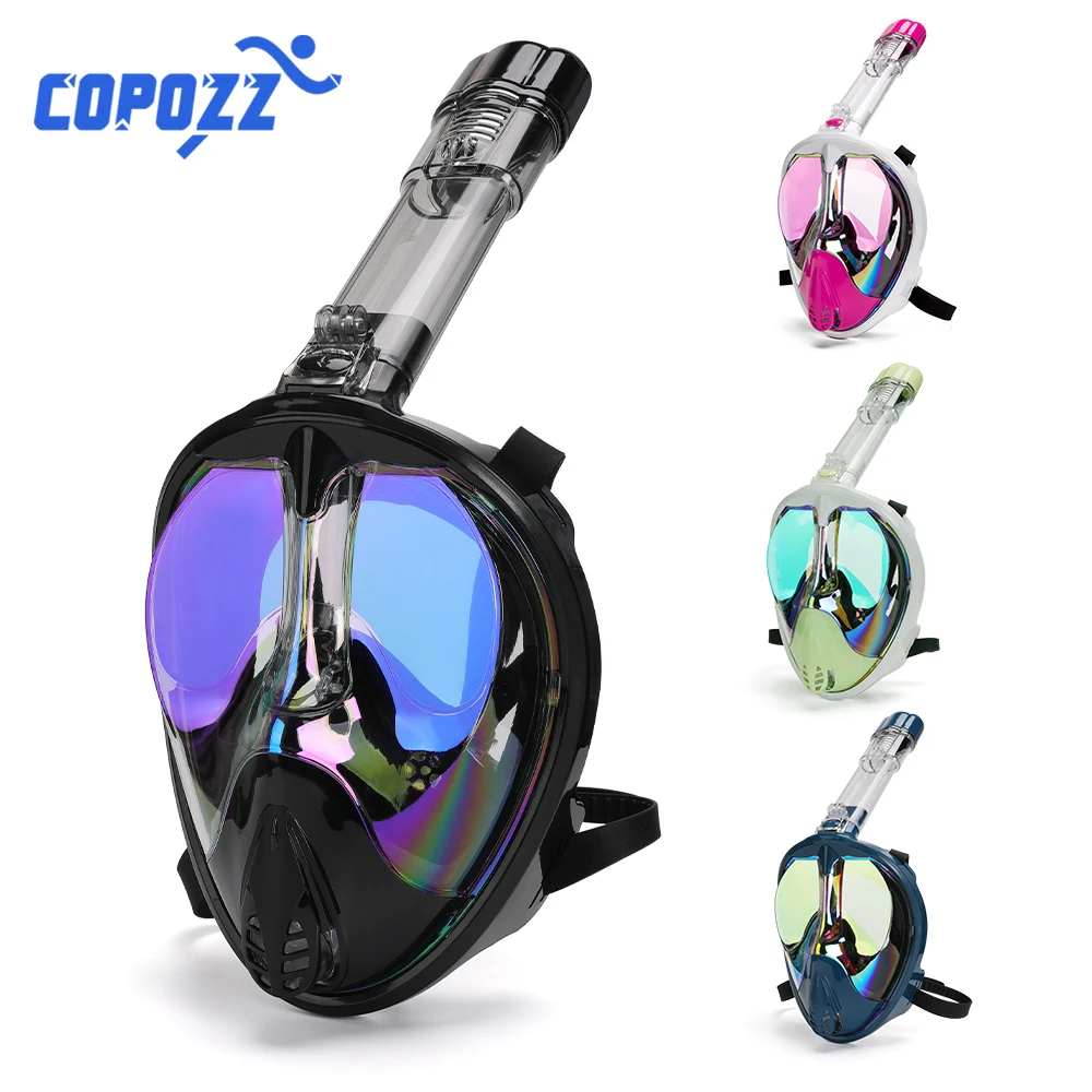 All-Dry Adults Diving Mask Snorkeling Silicone Full Face Goggles Anti-frog NEW 