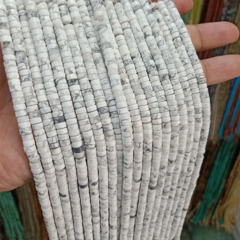 2x4 мм натуральные белые бриллиантовые бусины Heishi из камня аксессуары 15