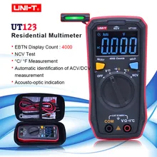 UNI-T UT123 Цифровой мультиметр карманный размер жилой мультиметр AC DC резистор напряжения температура NCV тестер EBTN дисплей