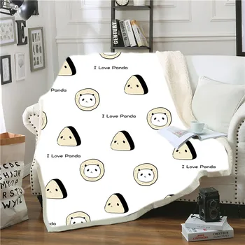 

Animals Sherpa Blanket Cartoon Panda Throw Blanket Picnic Travel Fleece Blanket Christmas Gift Fluffy Blanket Sofa Soft Blanket