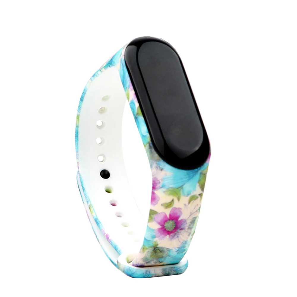 flora Ремешок Baaltec для xiaomi mi, ремешок с 3 узорами, силиконовый браслет для xiaomi 3 mi Band 3, аксессуары, браслет mi band 3, ремешок - Цвет: flora