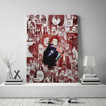 

Red Riot Eijiro Kirishima My Hero Academia Framed Canvas poster Painting wall Art decor room Home Wooden Frame Decoration Prints