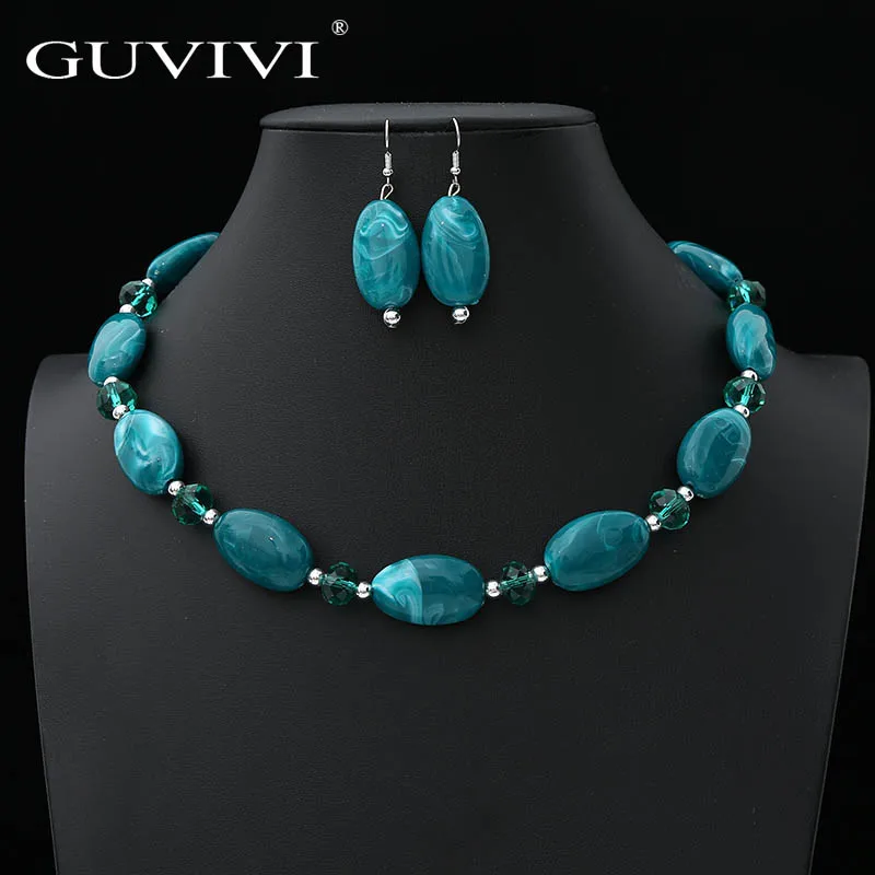 

2019 Luxury Crystal Beads Choker Necklaces Drop Earrings Set for Women Wedding Party Fashion Jewelry Sets Gifts Bijoux Accessory