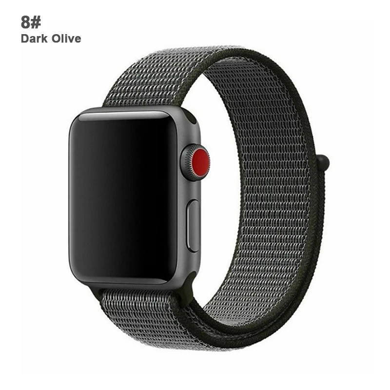 Нейлоновый ремешок для часов Apple Watch Series 4 5 3 2 1 мягкая дышащая Спортивная петля для iWatch 42 мм 44 мм 38 мм 40 мм браслет для часов - Цвет ремешка: 8