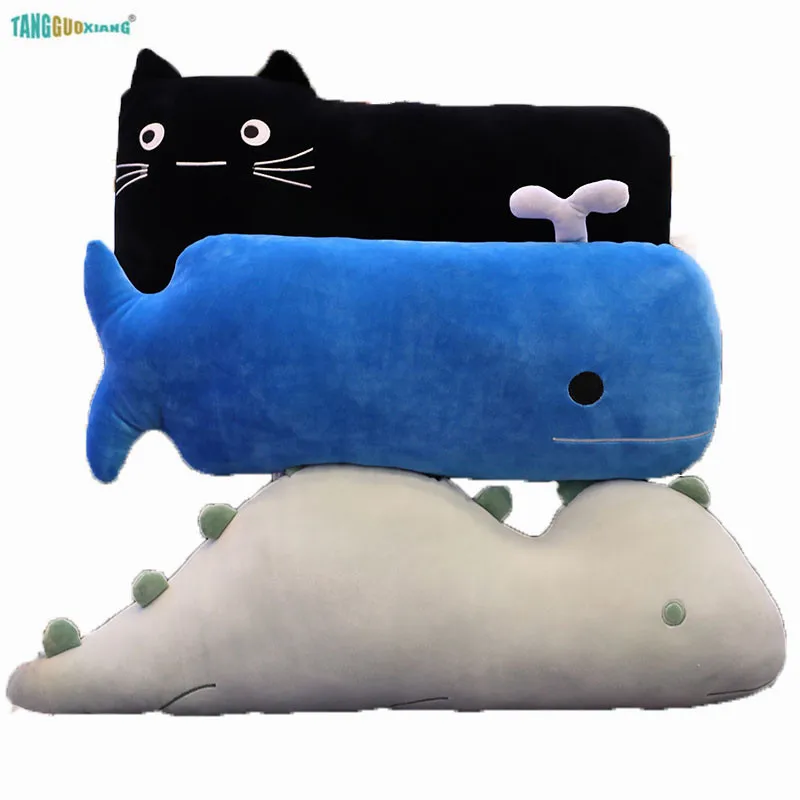 60 см милый кот кит плюшевые игрушки, динозавр подушки мягкие диван в виде животного спинка заднего сиденья