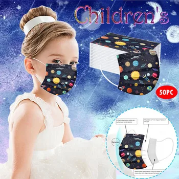 

50pc Mascarillas Disposable Mouth Mask Children's Halloween Breathable Dustproof High Quality Face Mask cover 3ply Earhook