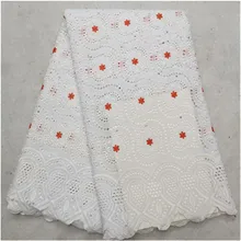 Белое Сухое Мягкое хлопковое Вуаль со швейцарским кружевом последнее высококачественное швейцарское кружево из вуали швейцарская ткань из Дубая 5 ярдов