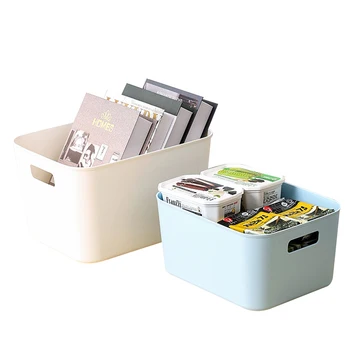 

1Pcs Storage Box Household Plastic Storage Basket Desktop Ditty-Bag Commodity Shelf Three Sizes Multipurpose Storage Box