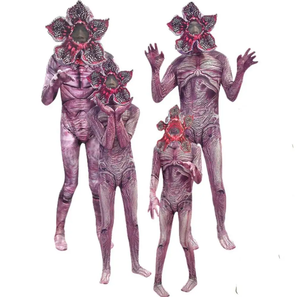 

Adult kids Boys Stranger Things Man-eater Flower Cosplay costume Demogorgon horrible Costume with mask Halloween Party clothing