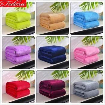 

120x200 150x200 180x200 200x230 Spring Winter Thick Blankets Solid Pure Color Adult Kids Child Bedspread Navy Red Grey Blue Pink