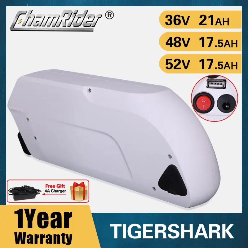 Оригинальный аккумулятор для электровелосипеда 48 В 36 Tigershark Downtube 18650 ячеек 20 Ач 30 А