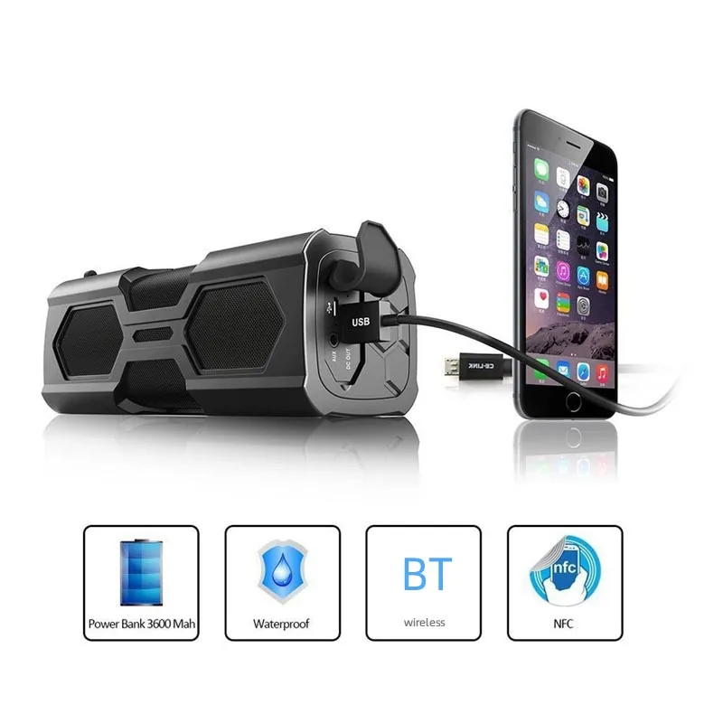 VTIN,, T2, беспроводной динамик, Bluetooth, музыка, бас, динамик, портативный, светодиодный, поддержка TF карты, FM радио, Aux вход, стерео, Hi-Fi
