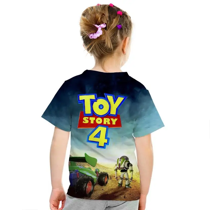 Популярный аниме История игрушек 3D estampado Nio moda nios desgaste amaderado Cool abrigo camiseta Buzz Lightyear nios ropacortamanga