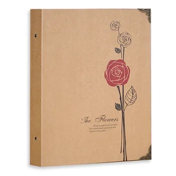 

Collector Photo Album For 3-inch Pictures Card Ticket Collection Album Book Rose Pattern Insert Page Album DIY Birthday Gifts