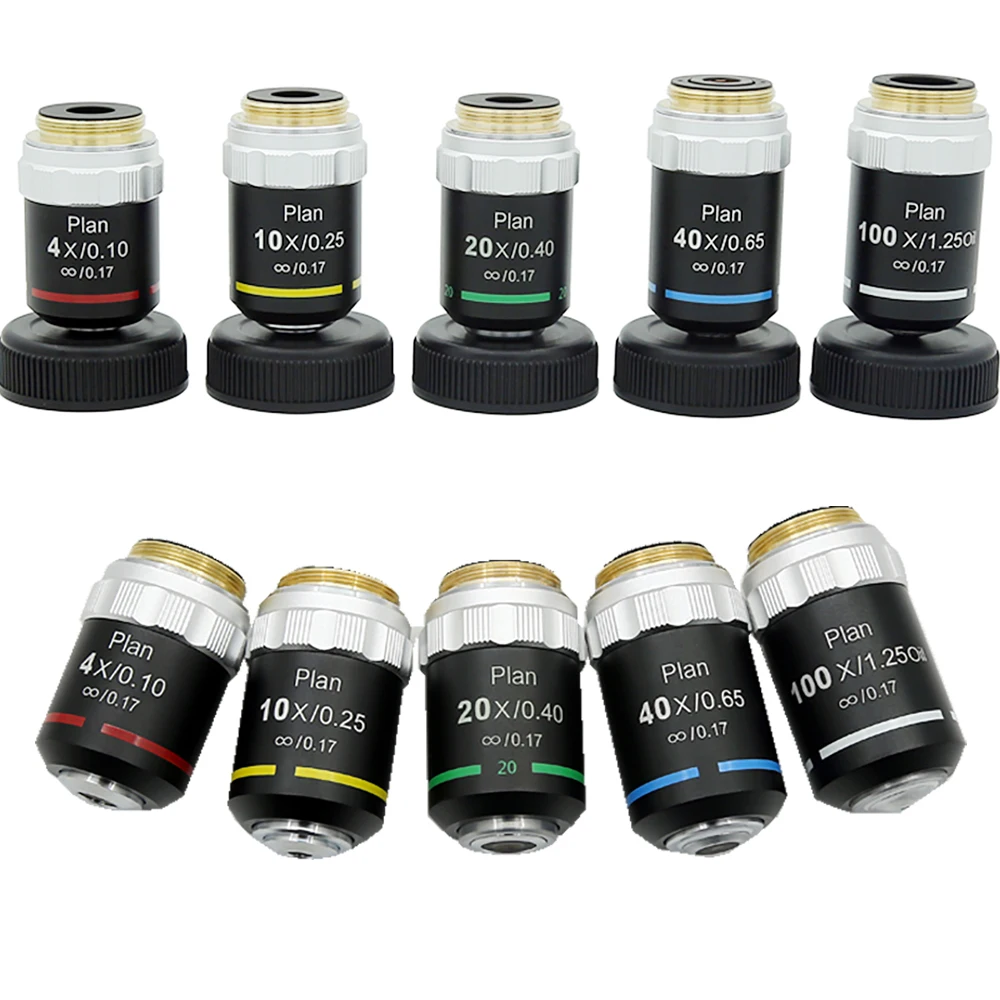 4X10X20X40X100XAchromaticInfinityObjectiveLenswithRMS