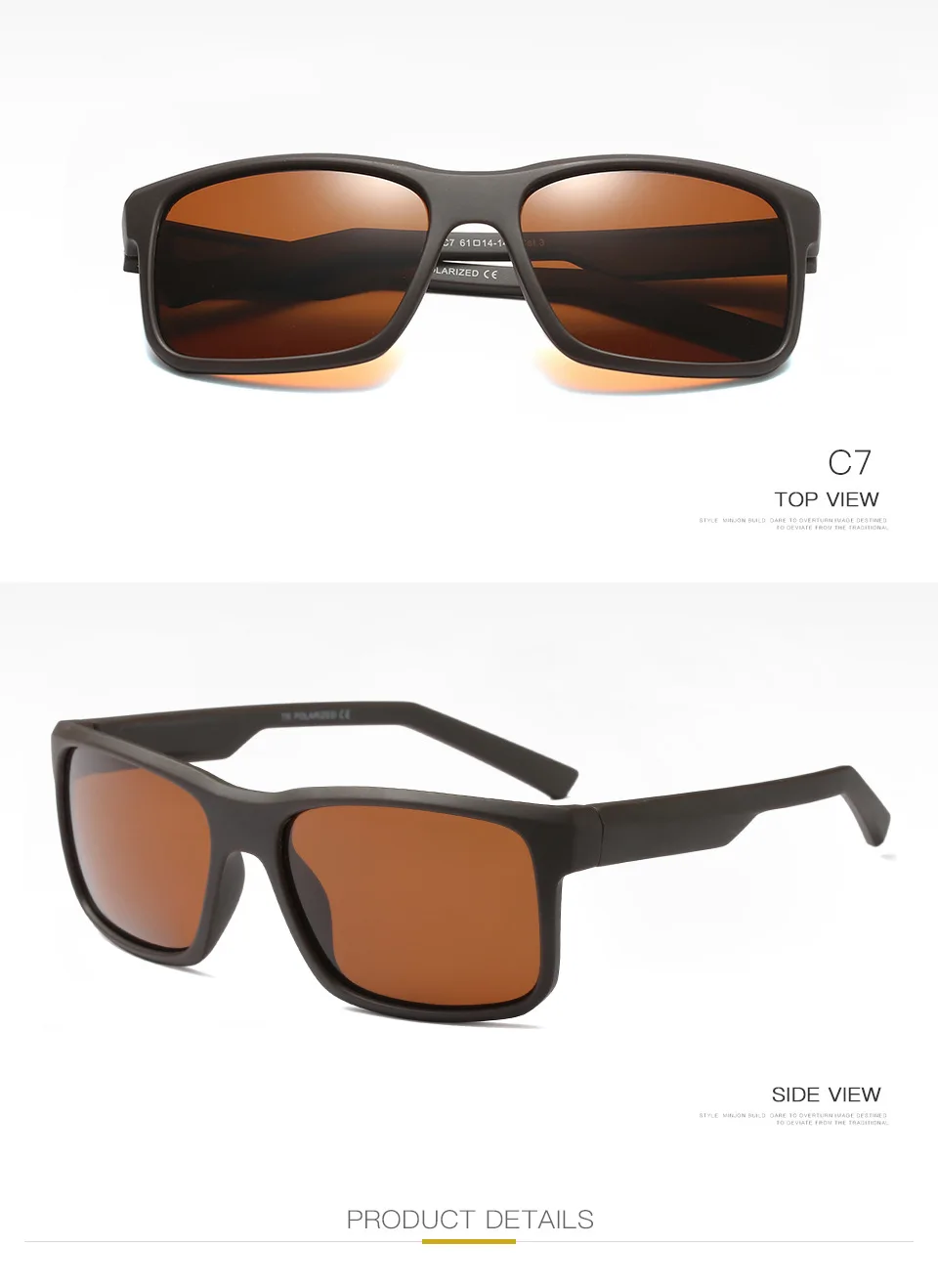 Ruosyling поляризованных солнцезащитных очков Для мужчин UV400 TR90 Сверхлегкий гибкий матовый черный 90 S солнцезащитные очки Винтаж темно пляжные солнечные очки